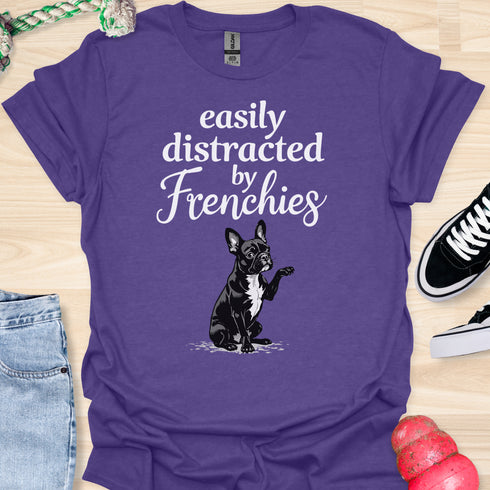 Easily distracted by frenchies - V15 - The Distracting Paw T-Shirt